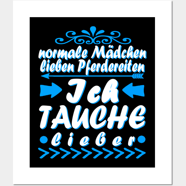 Tauchen Mädchen Frauen Scuba Delfin Spruch Wall Art by FindYourFavouriteDesign